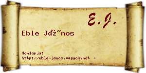 Eble János névjegykártya